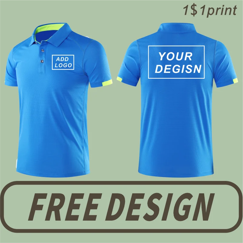 

Summer Quick Dry Sports POLO Shirt Unisex Breathable Icy sensation Shirt Premium Lapel Top Custom Printed Embroidered Logo 2023