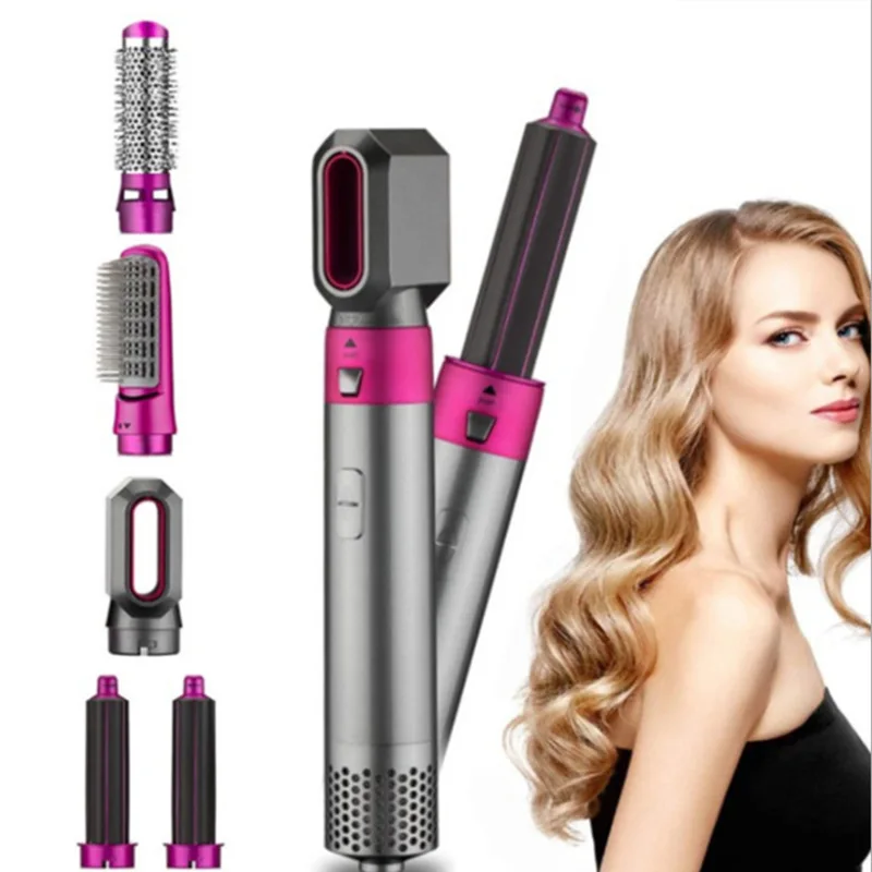 

Фен для волос 5 в 1, одношаговая Щетка для нанесения объема и горячего воздуха, фен, расческа-выпрямитель