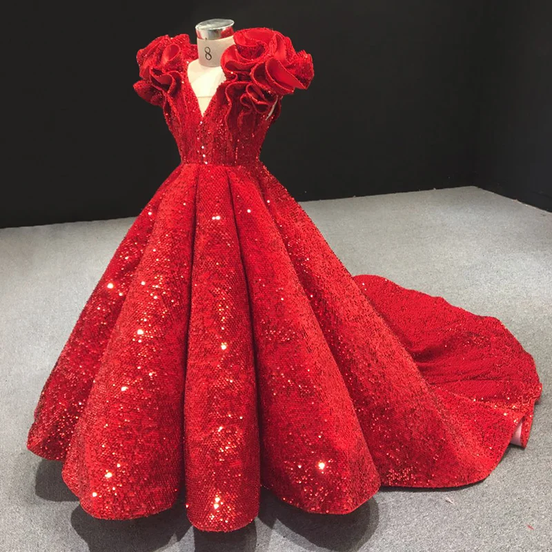 Красные мини-платья Quinceanera бальное платье Charro платья с блестками для