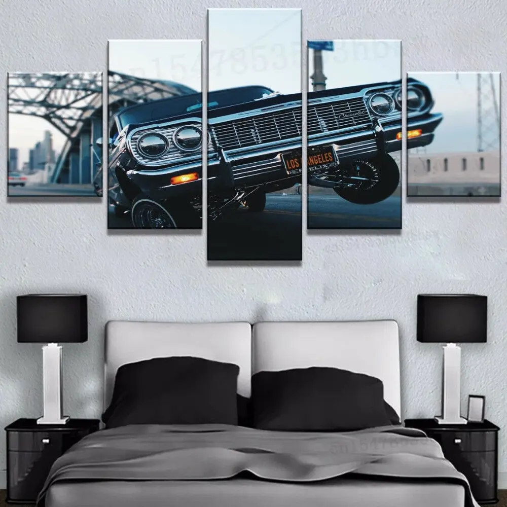 

Classic Muscle Car Poster 5 Panel Canvas Print Wall Art Home Decora HD Print Pictures Home Decor No Framed 5 Piece Room Decor