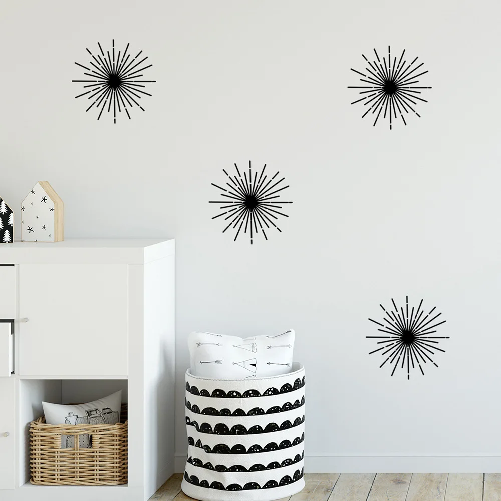 

Firework Pattern Wall Sticker, Black Or Yellow DIY Decal, Background Wall Decoration And Beautification