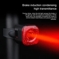 bicycle intelligent brake sensing tail light highlight usb charging riding accessories cycling safety warning smart taillights