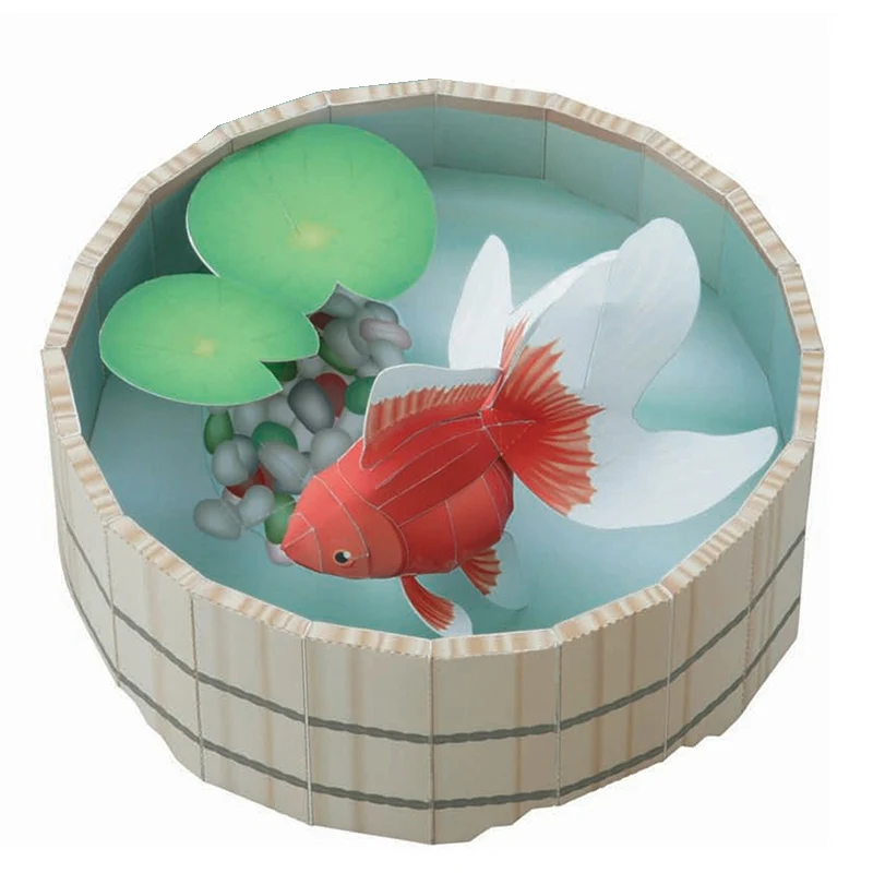 

Золотая рыбка, оригами, искусство, мини 3D сложенная бумажная модель, бумажные изделия, животные, фигурки «сделай сам», для детей и взрослых, р...