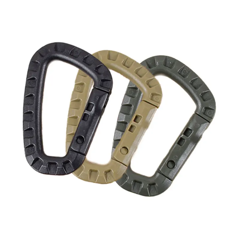 

1pc Tactical Backpack Buckle Fast Tactical Carabiner Plastic Hook D Shape Mosqueton EDC Gear For Outdoor Camping Outdoor Tools