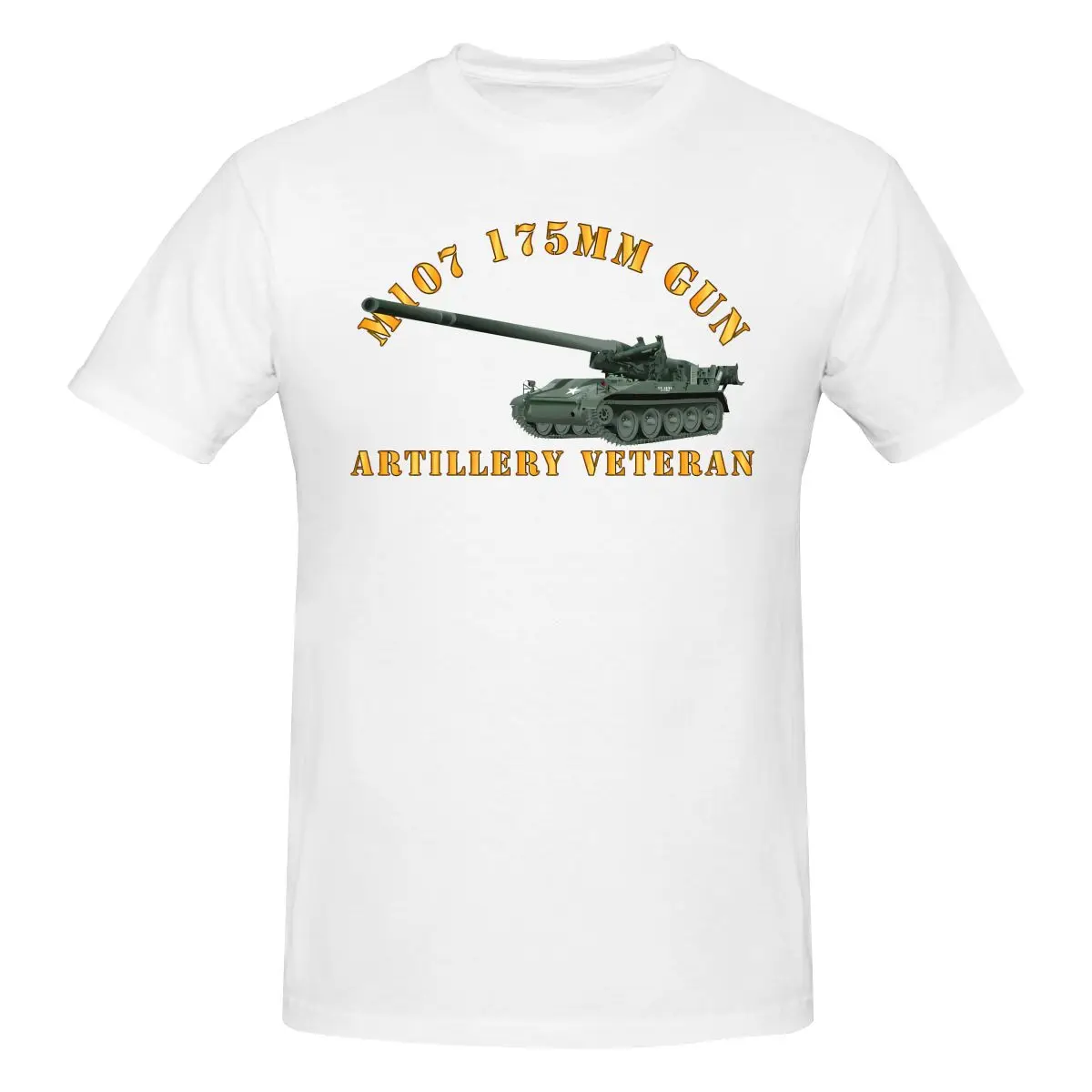 Funny Army - M107 175 мм Gun Мужская футболка Artillery Veteran Топы с принтом свободные и