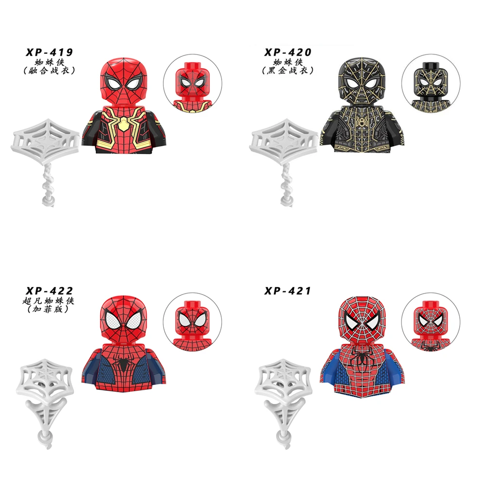 

лего человек паук Superheroe Mini Figures Blocks Doctor Strange Green Goblin Mysterio Bricks Building Blocks Assembled Model Toy