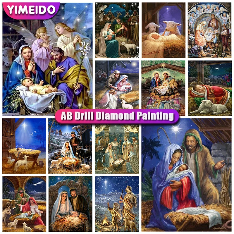 

Набор для алмазной вышивки YIMEID DIY 5D AB, религиозная картина с Иисусом, подарок ручной работы, мозаика, икона, Набор для вышивки крестиком, пода...