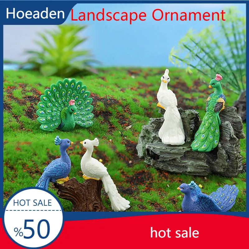 

1Pc Simulation Peacock Flower Pot Mini Garden Decoration Resin Micro Landscape Ornament Desktop Decoration