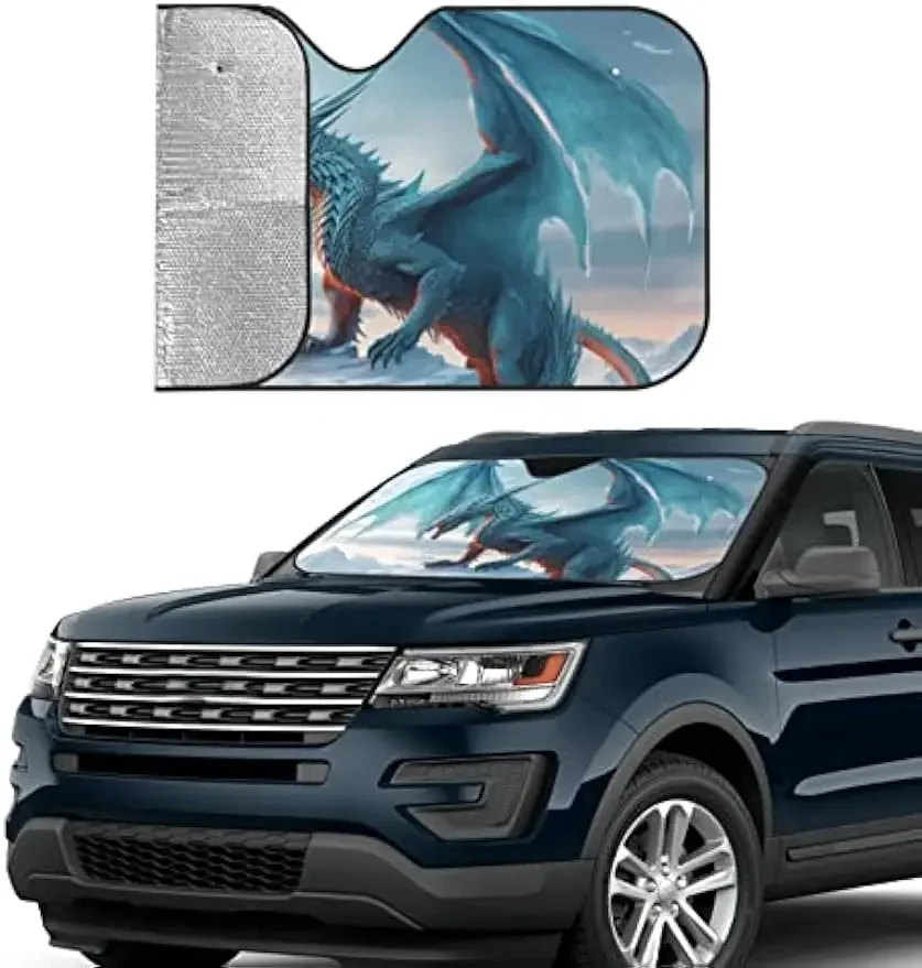 Фото Зонт от солнца Cool Frost Dragon для coche Parasol para Laser los sedanes SUV Camión художественная дорожка с защитой от атмосферных воздействий №4