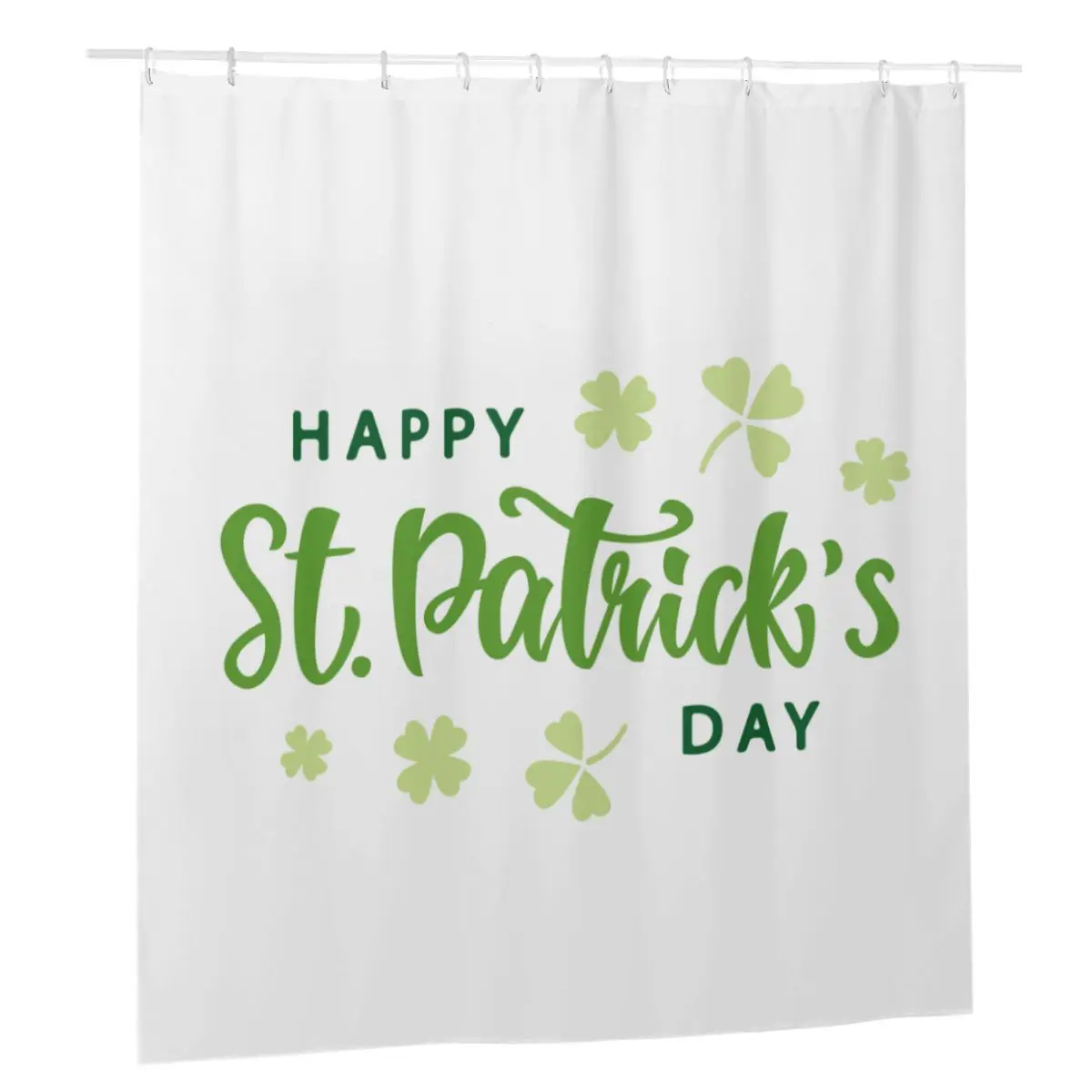 

Lucky Green Shamrock Shower Curtains Irish Saint St Patrick's Day Bath Polyester Waterproof Frabic Curtain with 12 Hook