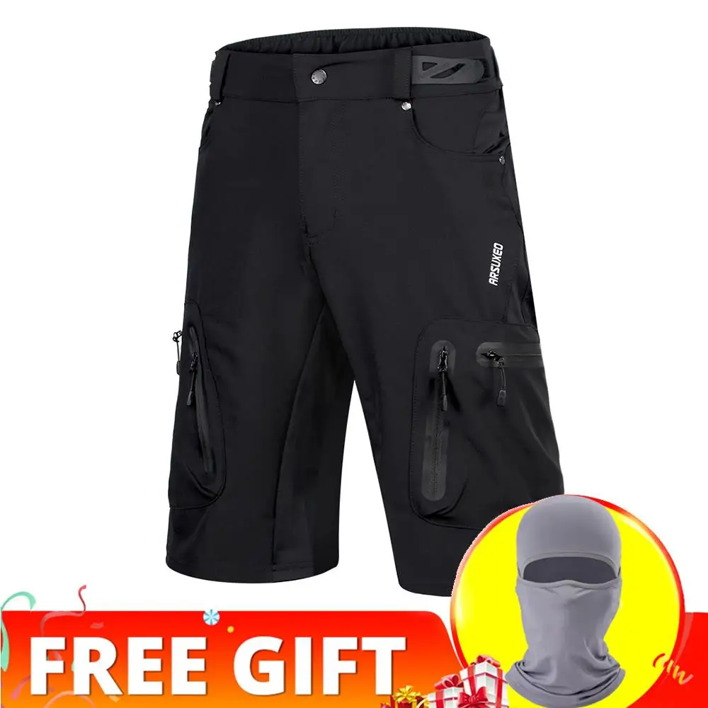 

Шорты ARSUXEO для горного велосипеда, дышащие свободные шорты с несколькими карманами для езды на горном велосипеде, для спорта на открытом воздухе, для бега