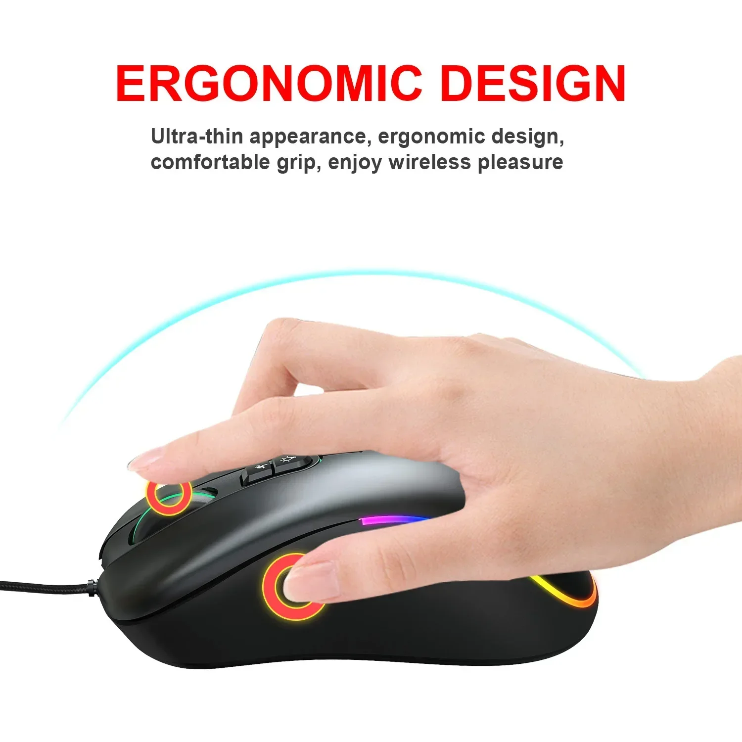 Для ноутбука ПК планшета горячая распродажа игровая мышь J300 с RGB-подсветкой