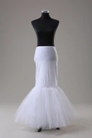 white hoopless cocktail mermaid fishtail crinoline petticoat slip