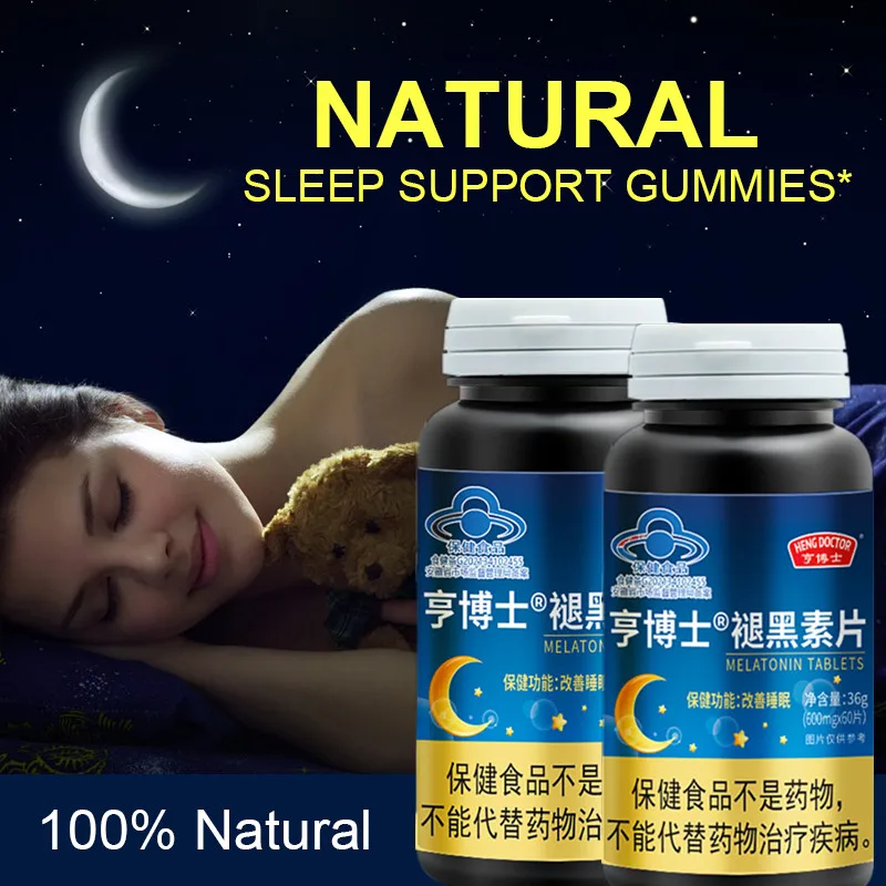 

Melatonin Sleeping Pills ,Improve Sleep, Natural Herbal Extracts, Fall Asleep Quickly, Give You A Good Rest 600mg*60 Tablets