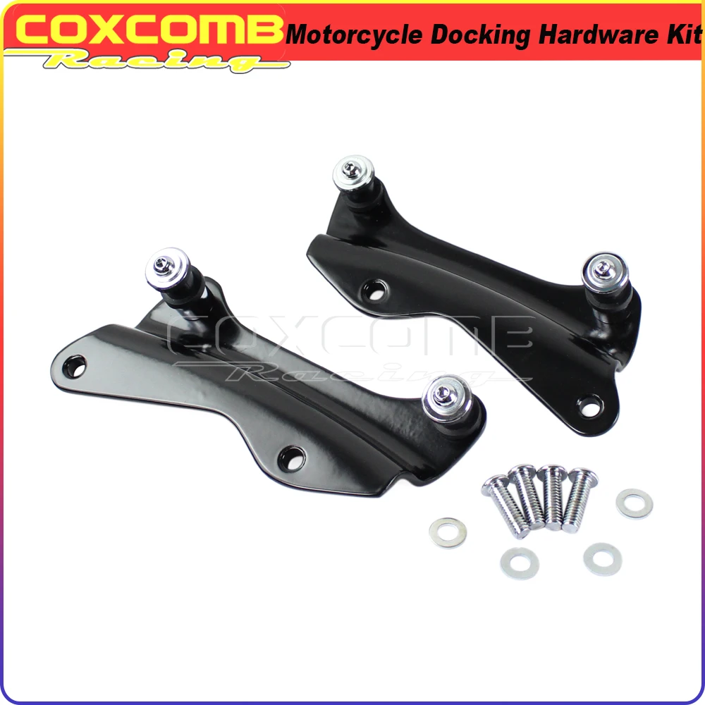 

Motorcycle Black Chrome Steel Luggage Rack Docking Mounting Hardware Kit For Harley Touring Street Glide Road King FLHR FLHX