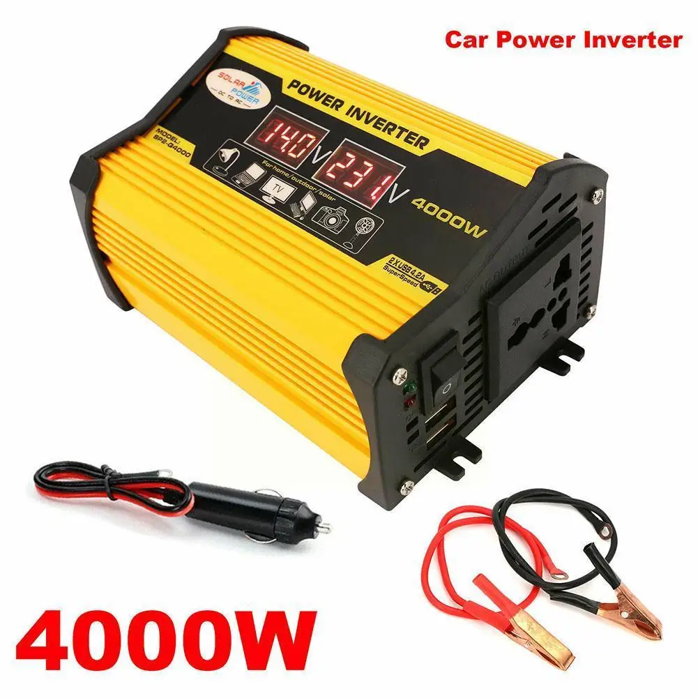 

Автомобильный инвертор напряжения, 4000 Вт, от 12 В до 110 В, 220 В