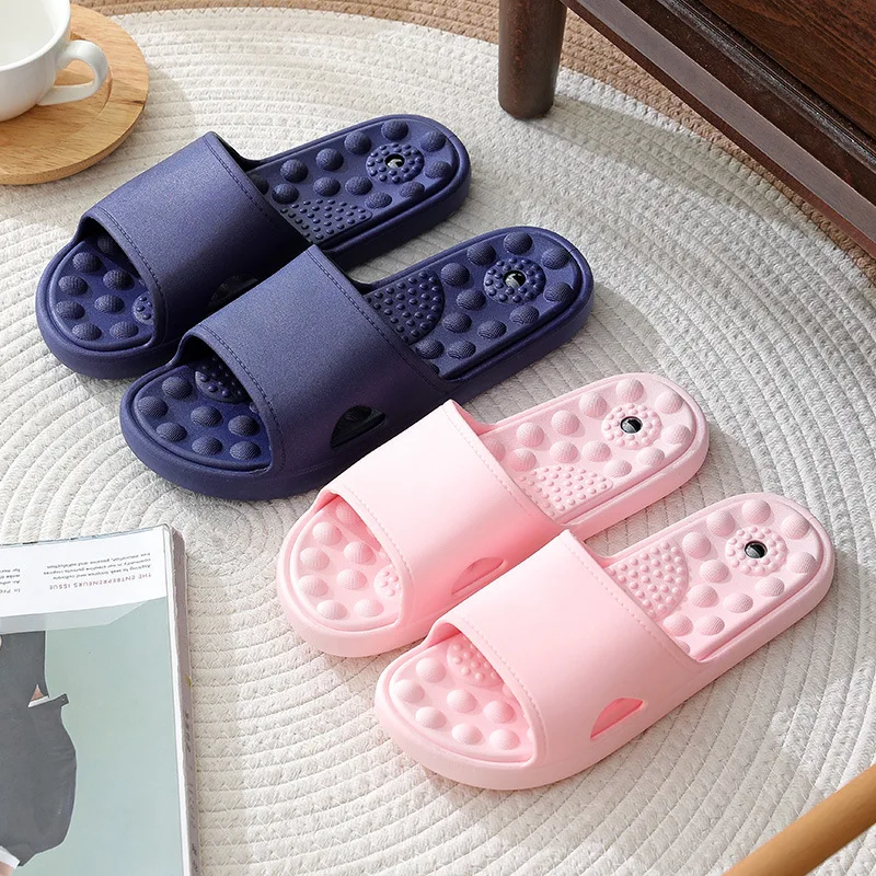 

Women Foot Massage Slippers Indoor Home Slippers Summer Soft Comfortable Non-slip Flip Flops Bath Slippers Couple Flat Shoes
