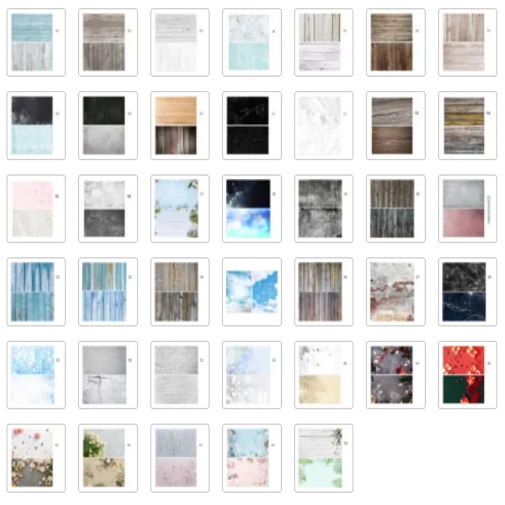 

Photo Studio Backgrounds 57X87cm 2sides PVC Cover Waterproof Paper Backdrops Wood Marble Wall Printing for Camera Phone Shooting