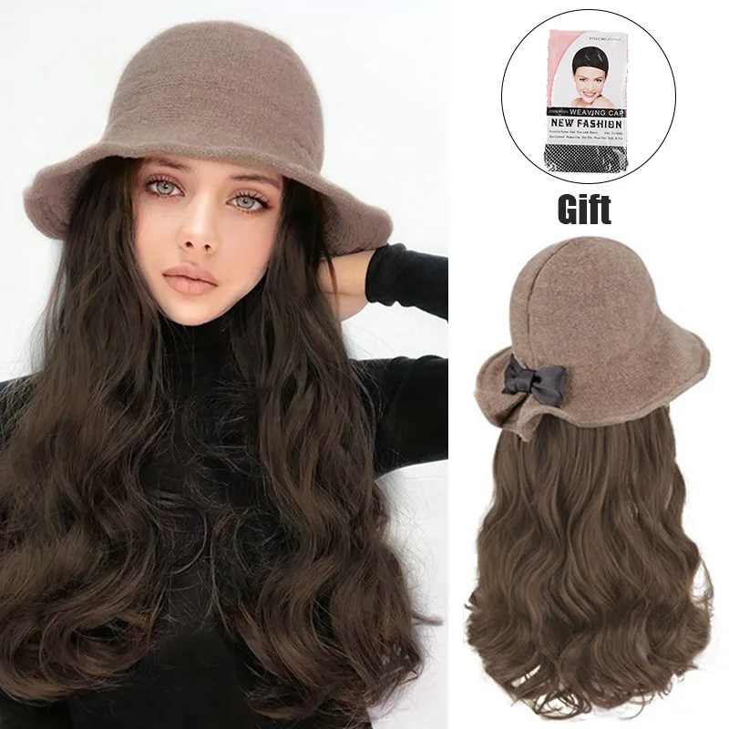 Парик женский синтезирующий с головной уборкой натуральный длинный волнистый