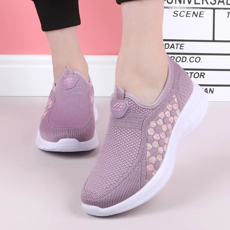

Women Sneaker Lightweight Breathable Flying Woven Casual Shoes Soft Soles Large Size Ladies Walking Shoe zapatillas mujer casual