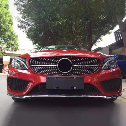 Решетка переднего бампера гоночный гриль Алмазный Стиль для Mercedes Benz C W205 C205 S205 2014-2021 C180 C200 C250 C260 C300 сетка
