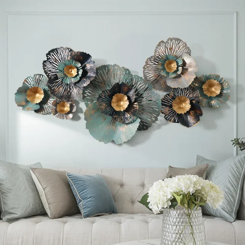 

European Style Living Room Wall Decoration Wall Hanging Three-dimensional Wrought Iron Wall Decoration Light Luxury Decorations