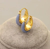 2022 new fashion simple fresh blue c shape geometry earring blue classic metal stylish gorgeous vintage jewelry gift