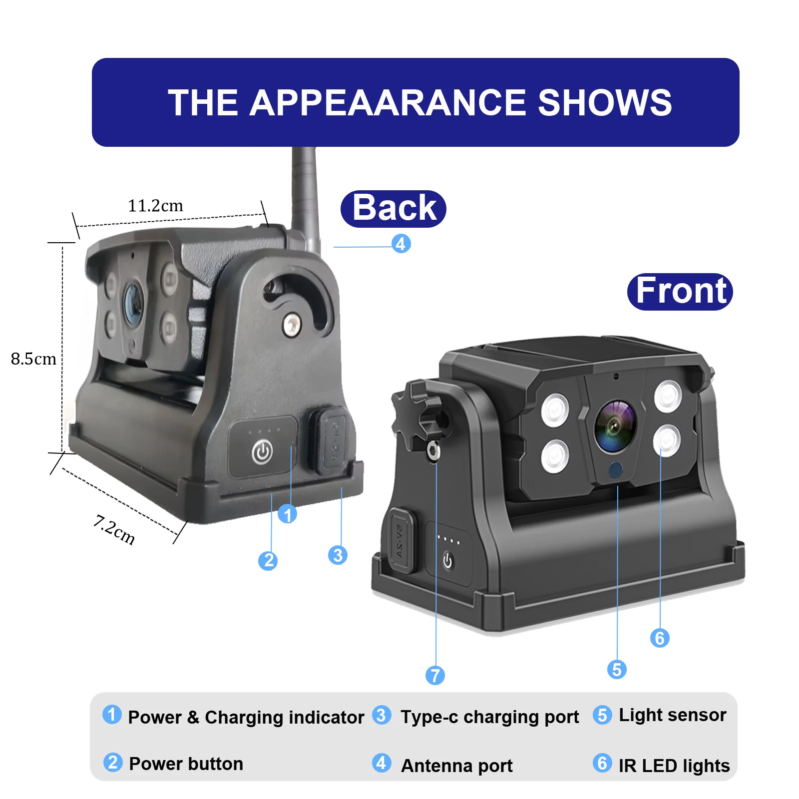 iPoster Беспроводная Wi-Fi резервная камера сцепления Joytrip APP Магнитная база 9600 мА