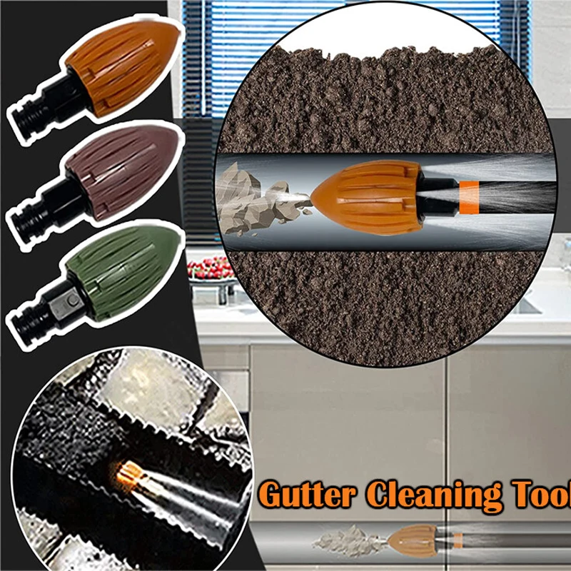 

New Pipe Dredge Flusher Pipe Water Rocket Pressure Washer Spray Nozzle for Cleaning Pipes Drainage Ditch Gutter Outdoor Tool