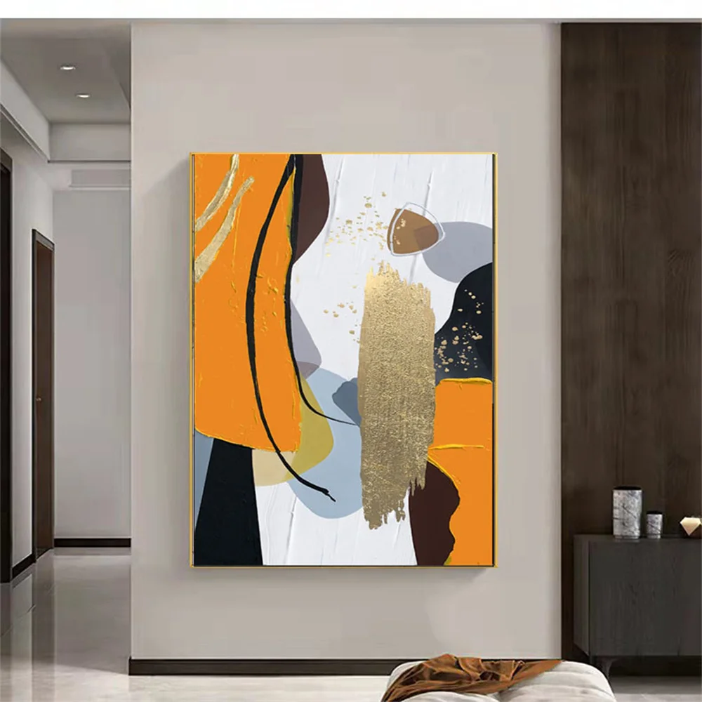 

100% чистая ручная роспись абстрактная картина маслом в гостиной, дома, кабинета, крыльца, холста, золотые современные настенные художественные украшения