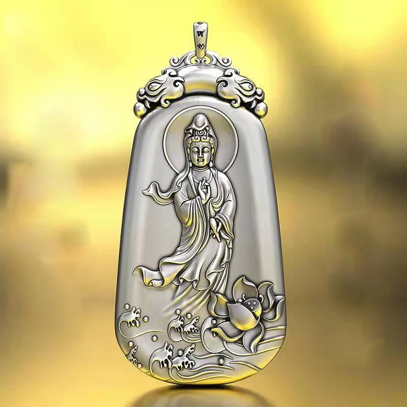 

New Design Guanyin Bodhisattva Pendant Female And Male Pendant Retro Guanyin Necklace Jewelry Accessories