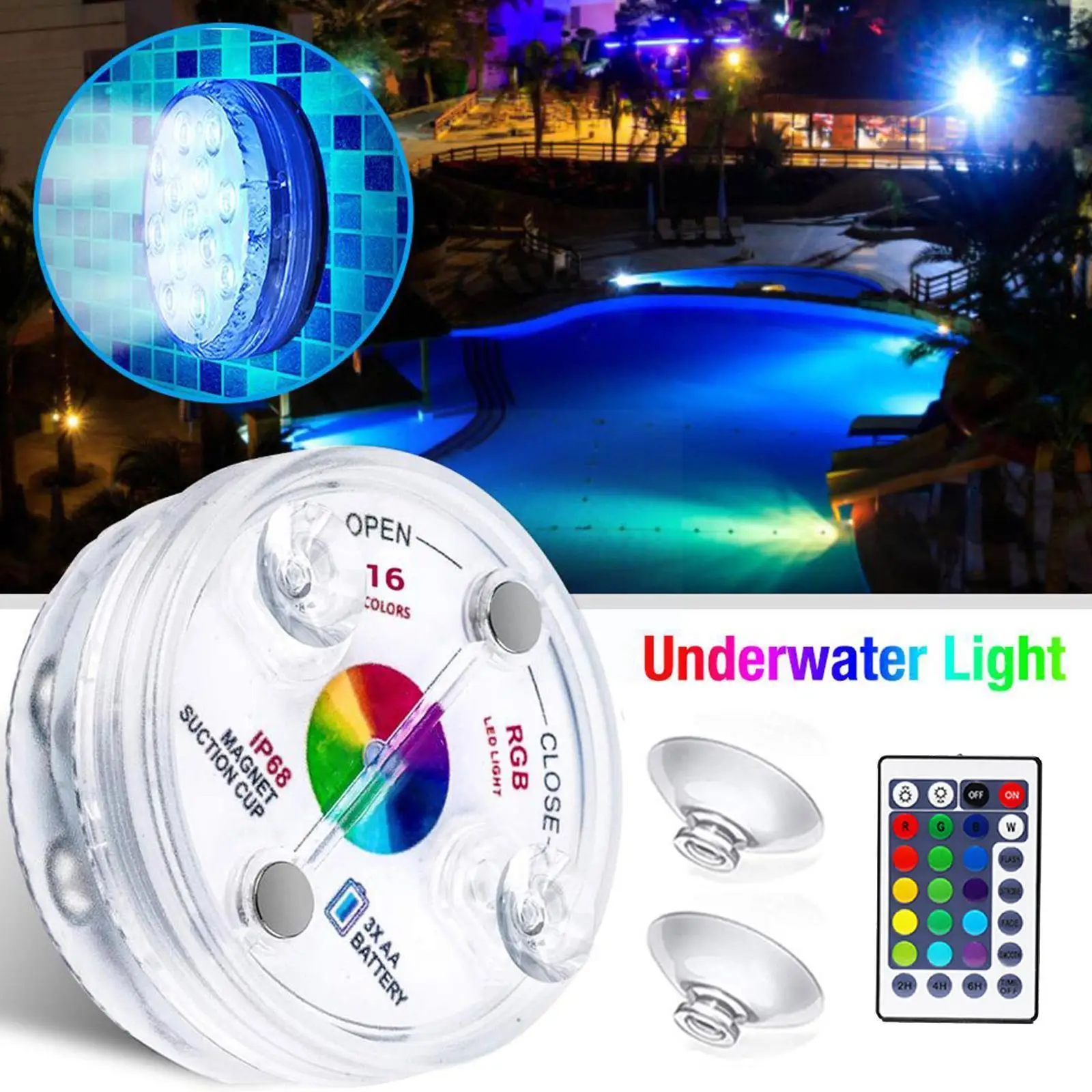 

IP68 Remote Multi Color Waterproof Submersible LED Wedding Underwater Christmas Tea Light Party Lamp Night Decoration Light G0P6