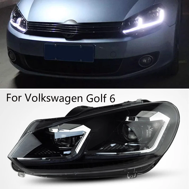 Фары для VW Golf6 MK6 Golf 6 09-13 7 mk7 13-20 Фара дневного света DRL Поворотная лампа с двумя