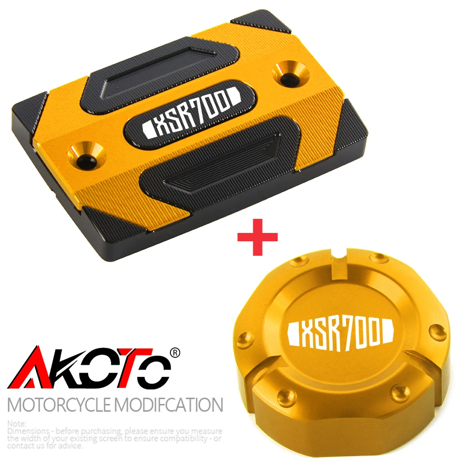 

For Yamaha XSR700 XSR 700 2015-2022 2021 2020 Motorcycle CNC Aluminum Rear & Front Brake Fluid Reservoir Cap Cylinder Cover
