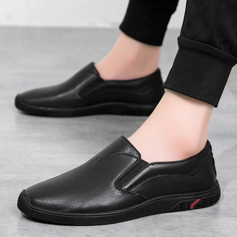 

2023 Brand High-quality Genuine Leather Men's Shoes Fashionable Classic Round Toe Casual Versatile Simple Comfortable Flat Shoes