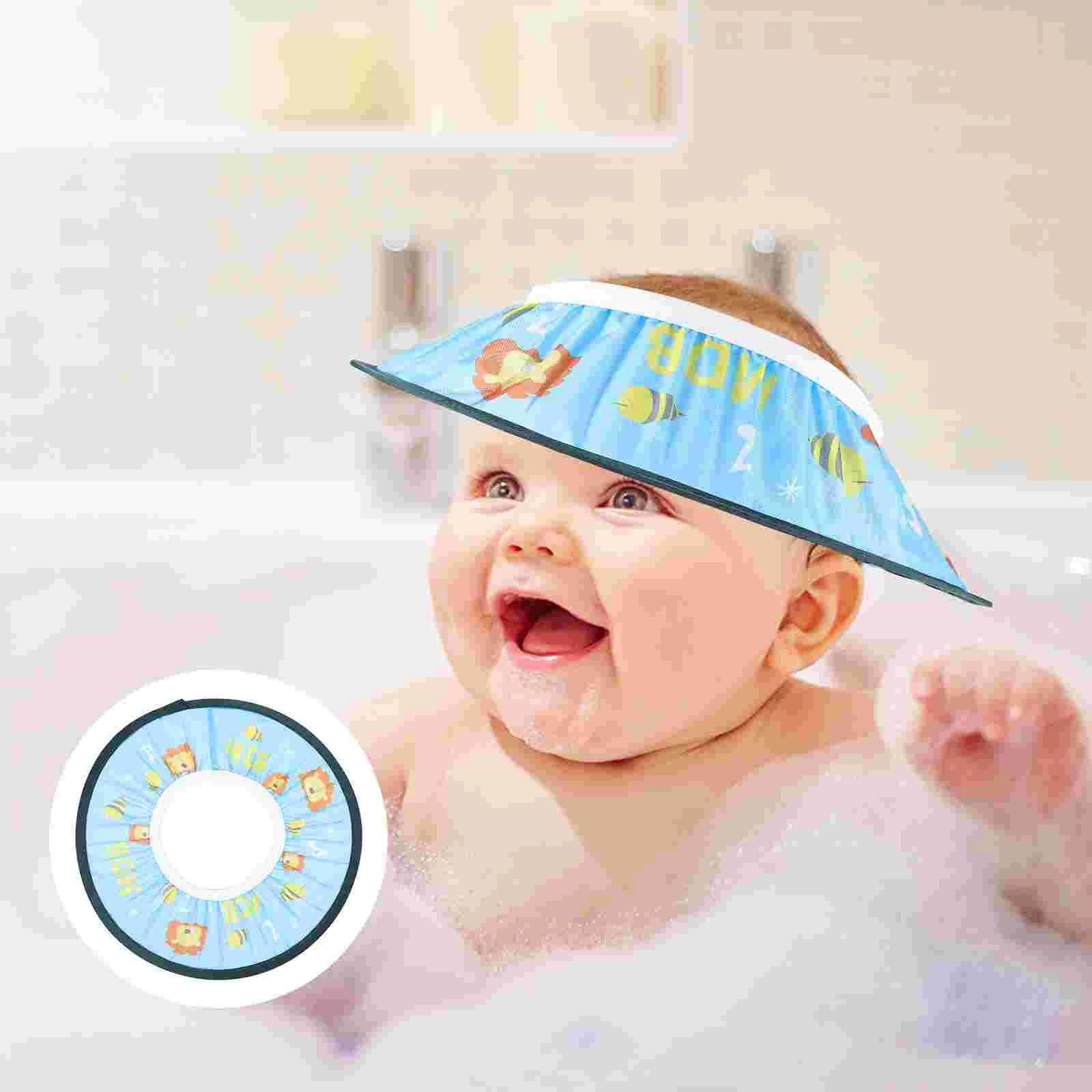 

Shower Cap Toddler Shower Cap Adjustable Shower Hat Bathing Cap for Kids Infants Children Eyes Ears ( Blue )