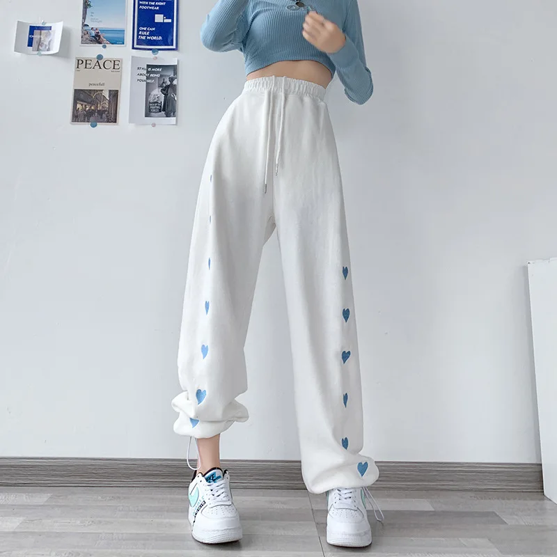 Белые спортивные брюки женские свободные джоггеры весна-осень 2021 Новые