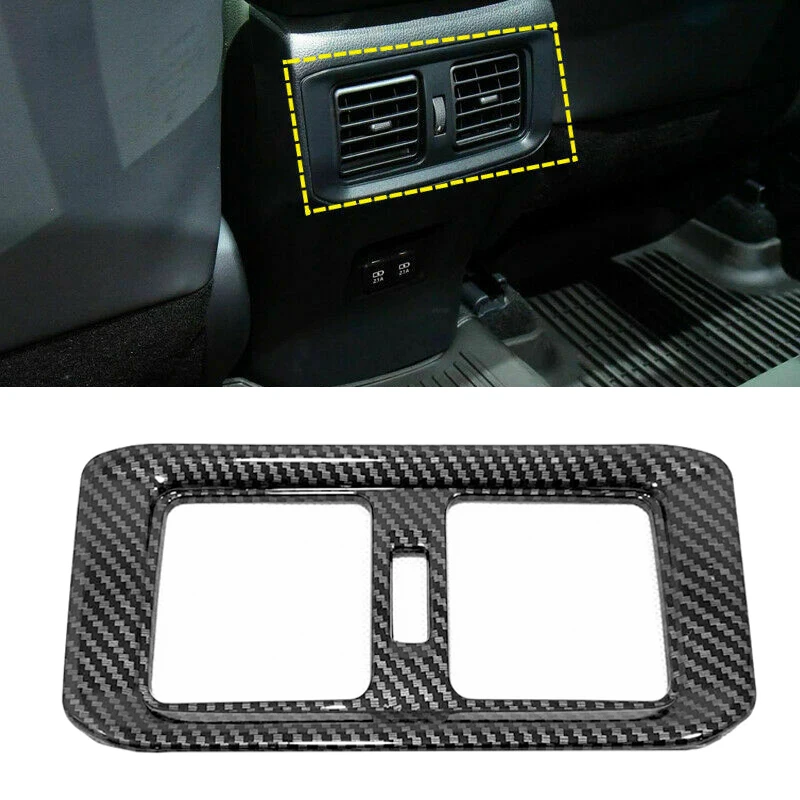 

Внутренняя черная рамка для вентиляционного отверстия для Toyota Rav4 2019 2020 ABS из углеродного волокна внутренняя отделка 1 шт.