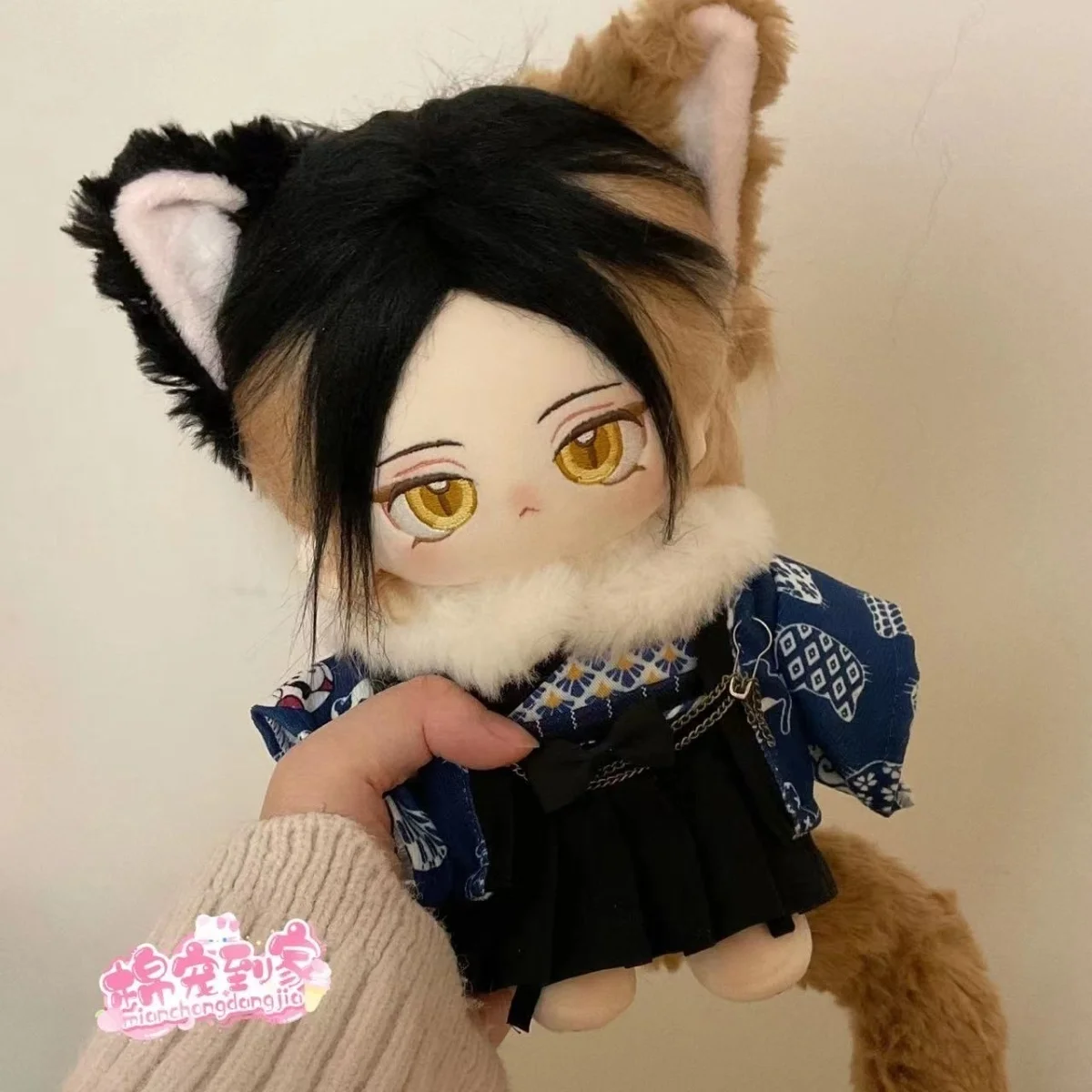 

Anime Haikyuu!!、Kenma Kozume Cosplay Handsome Plush Stuffed Doll Cotton Body Dress Up Plushie 20cm Mascot Christmas Gift