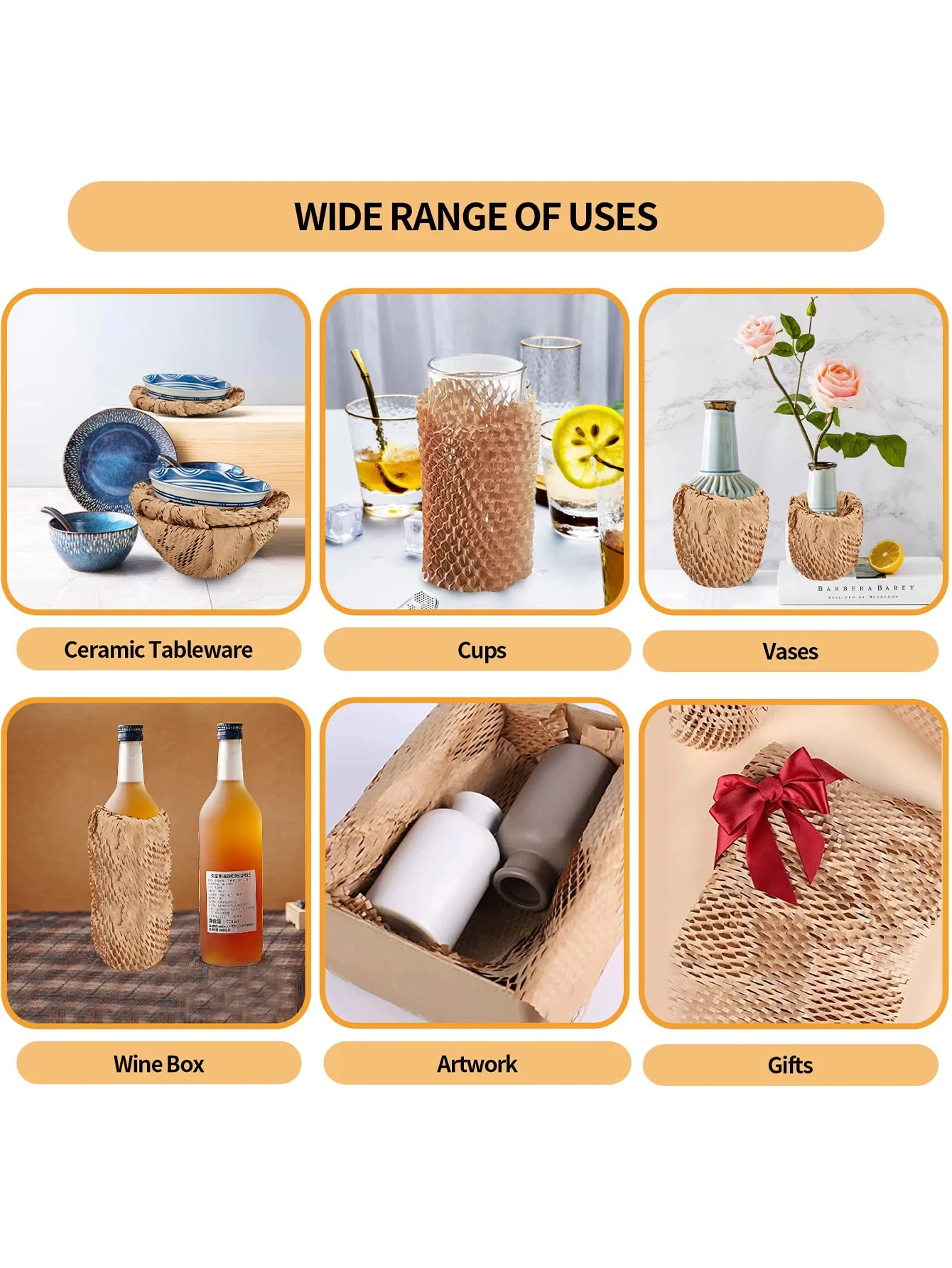 Promotion 30cmx10m Brown honeycomb paper for Cushioning Crash Protection transport packaging gift