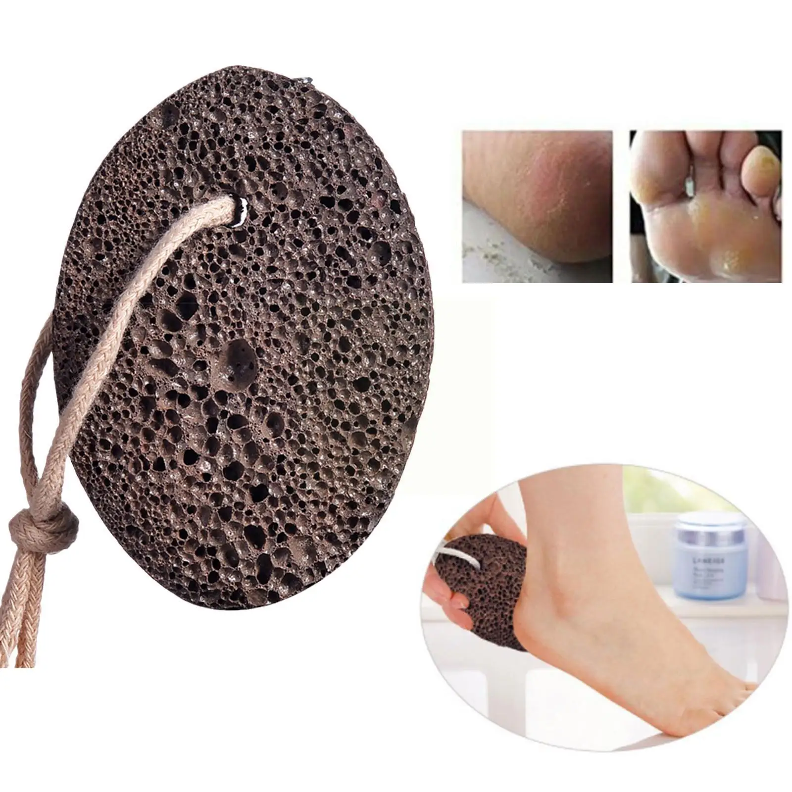 טבעי טחינת אבן אבן ספוג רגליים פילינג רגל Scrubber יבלת מסיר עור מת שחיקה יבלת רגל טיפול כדי K4H5