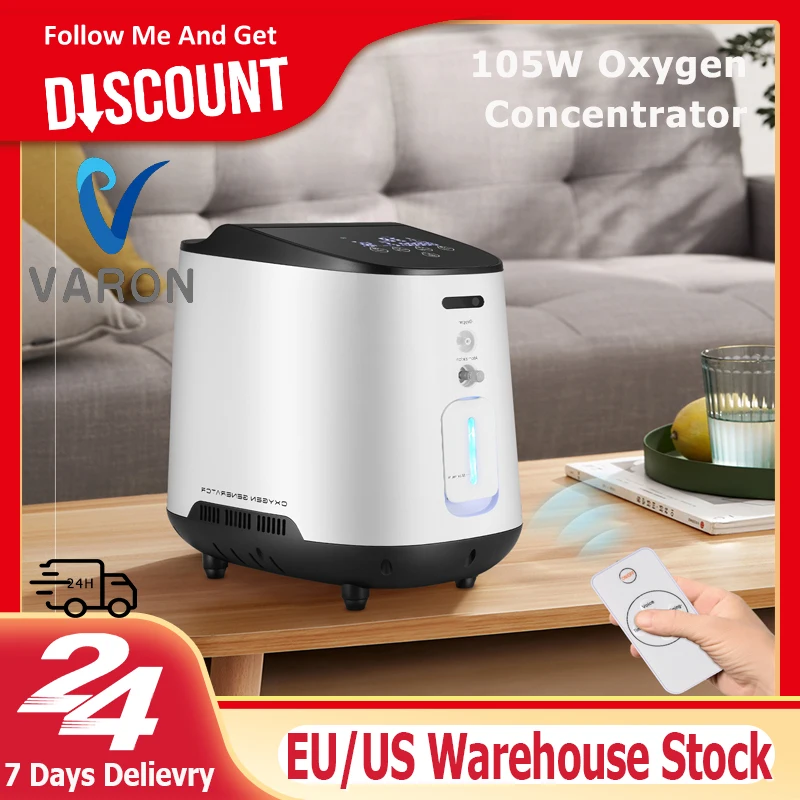 

VARON 1-7L/min Portable Oxygen Concentrator Machine Adjustable Generator Oxygen Making Machine Home Hospital Oxygen Supply