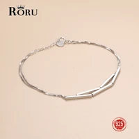 roru 925 sterling silver new woman jewelry brand fashion square bracelet female simple original fine jewelry for women gifts