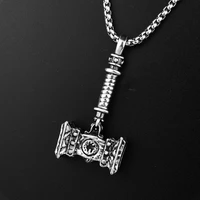 vintage destruction thors hammer pendant men%e2%80%99s stainless steel amulet necklaces anime movie fan gifts fashion jewelry