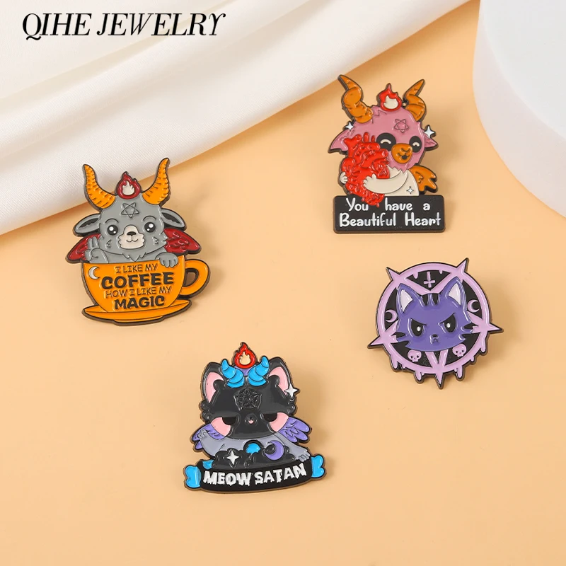 Эмалированные булавки в стиле тестер панк готический монстр черные белые