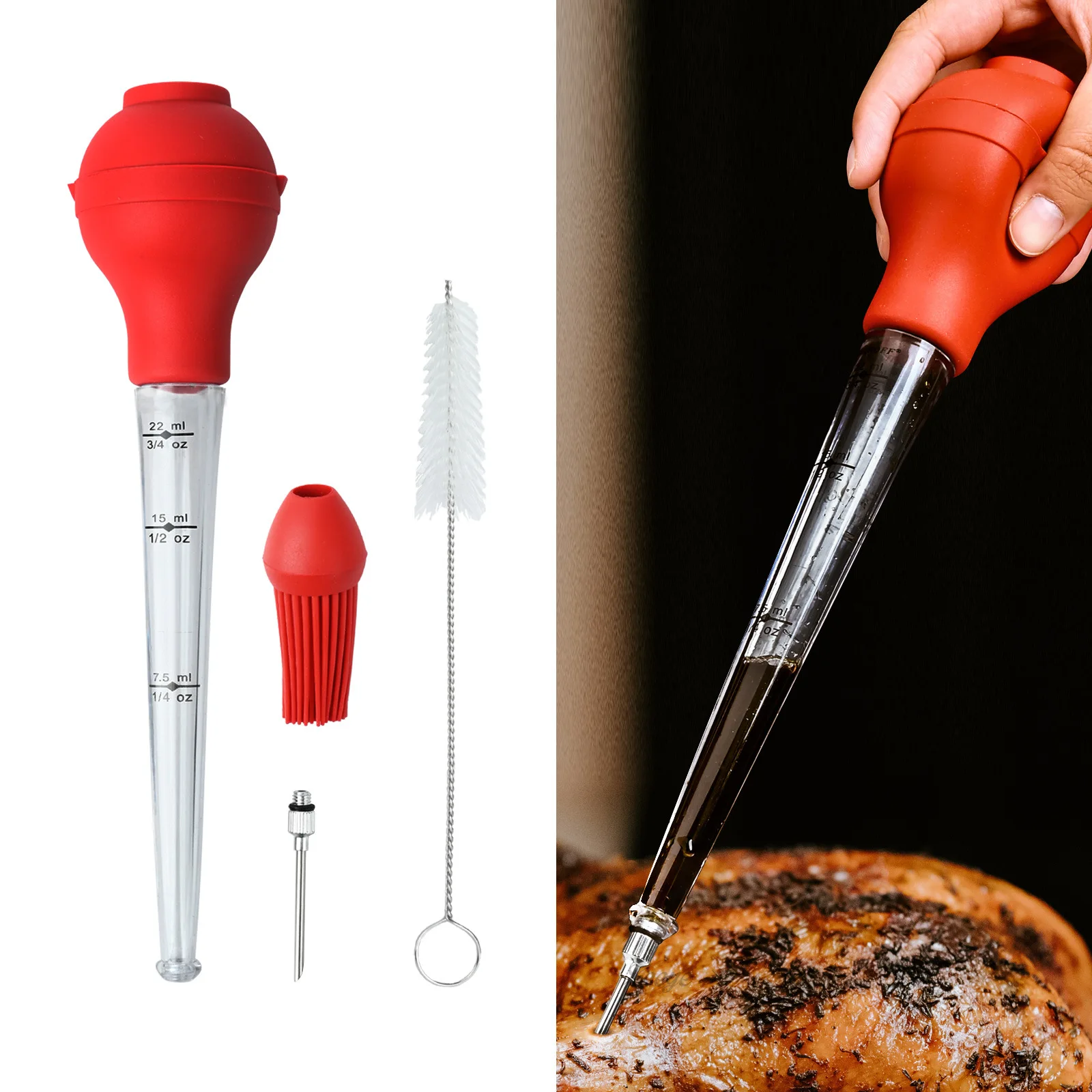 

Silicone Turkey Seasoning Brush Barbecue Tools Silicone Oil Dripping Seasoning Pipe Seasoning Pump