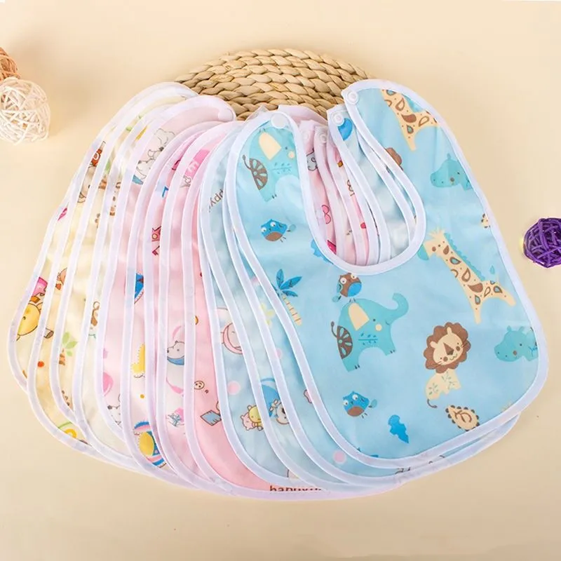 10Pc/Lot  Baby Bib Velvet Bibs Waterproof Feeding  Girls Boys Towel Random Pattern