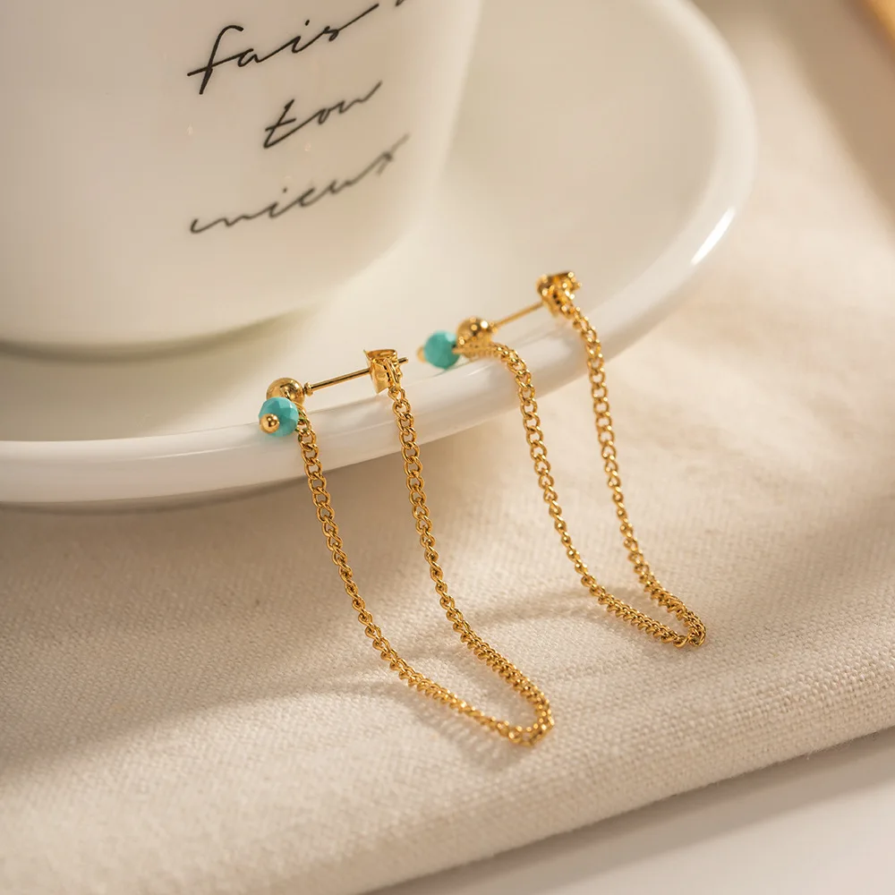 

316L Stainless Steel Simple Chain Tassel Earrings For Women Fashion Non-fading Luxury Ear Drop Jewelry Gifts