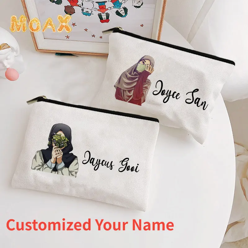 

Personalised Girl Cosmetic Bag Women Portable Makeup Bags Clutches Pouches Female Travel Toiletry Bags Customized Name Gifts
