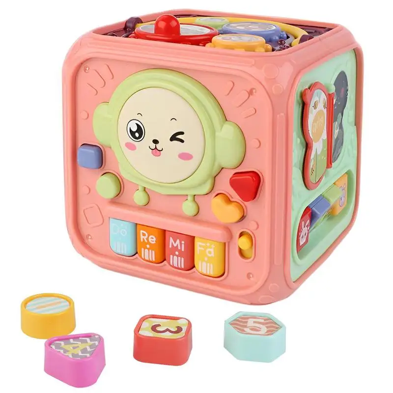 

Activity Cube Toy Developmental Montessori Learning Music Activity Cube Toys Activity Play Cube With Different Games On Each